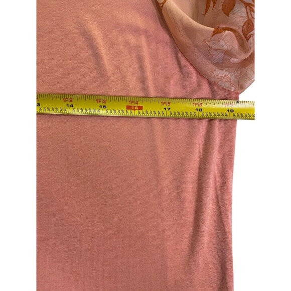 Marc New York Andrew Marc Womens Medium Peach Long Sleeve Floral Sheer Sleeves - Picture 6 of 10